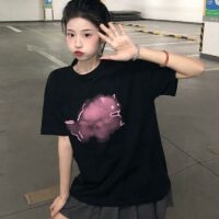 Kawaii koreansk stil All-match Lös T-shirt Koreansk kawaii