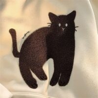 Толстовка оверсайз с изображением кофейного кота в стиле каваи Кофейный кот каваи