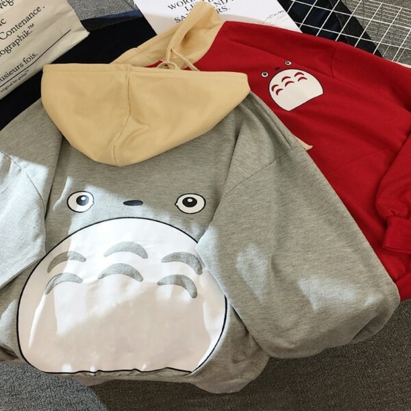 Bluza z kapturem Harajuku „Mój sąsiad Totoro”. Kawaii Harajuku