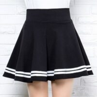 Kawaii Stripes Black Mini Kjol Midi-kjolar kawaii