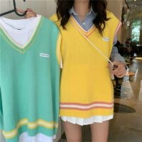 Korean Fashion Style Pastel Candy Vest Knit Sweater kawaii
