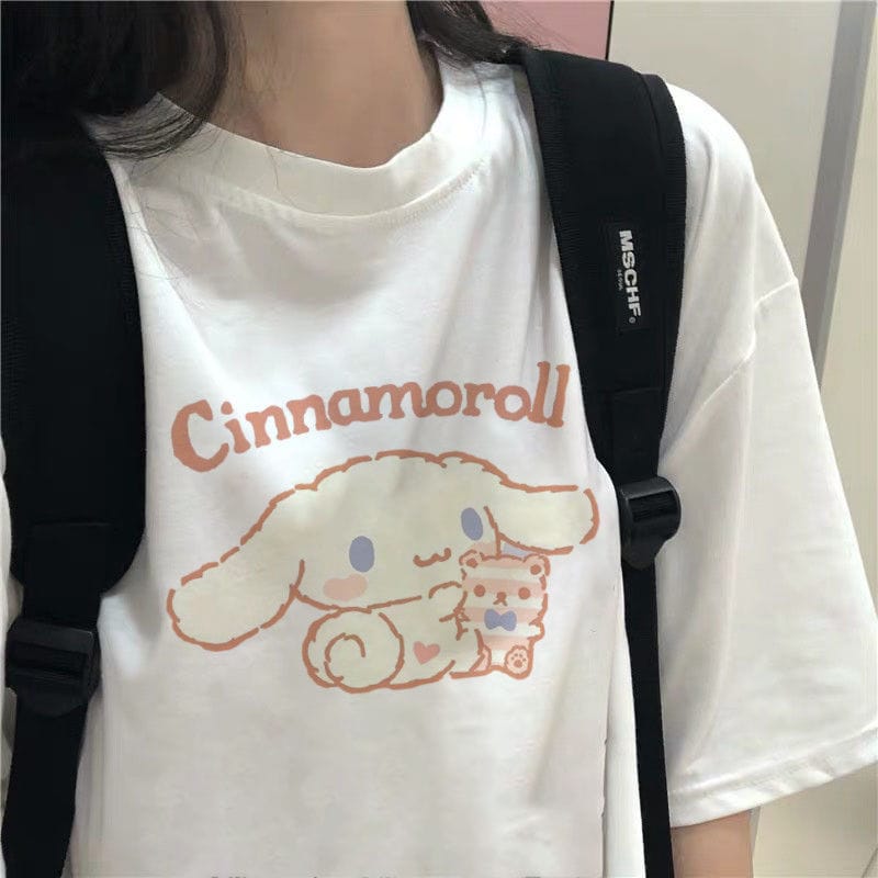 Cinnamoroll t-shirt ♡˖꒰ᵕ༚ᵕ⑅꒱  Cute tshirt designs, Hello kitty t shirt,  Free t shirt design
