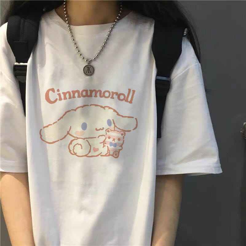 Cinnamoroll t-shirt ♡˖꒰ᵕ༚ᵕ⑅꒱  Cute tshirt designs, Hello kitty t shirt,  Free t shirt design