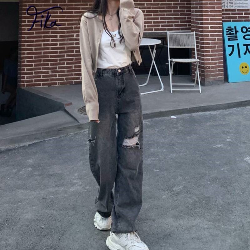Korean Style Baggy Pants  High waist women jeans, Women jeans, Streetwear  women