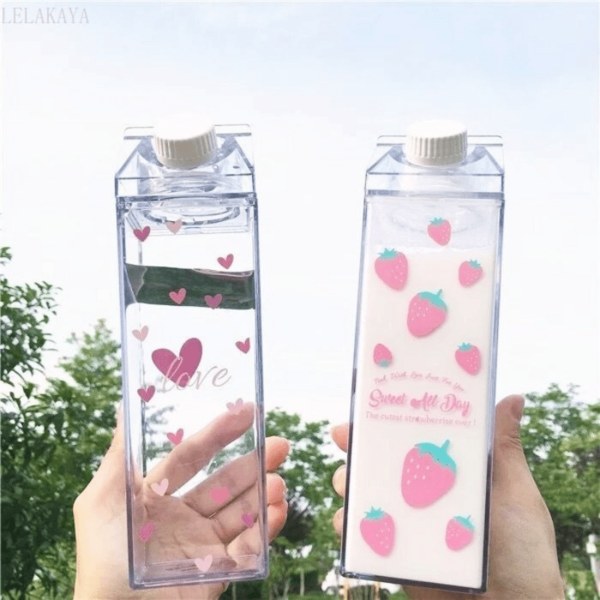 Kawaii Hearts i truskawkowa butelka na wodę Kreatywne kawaii