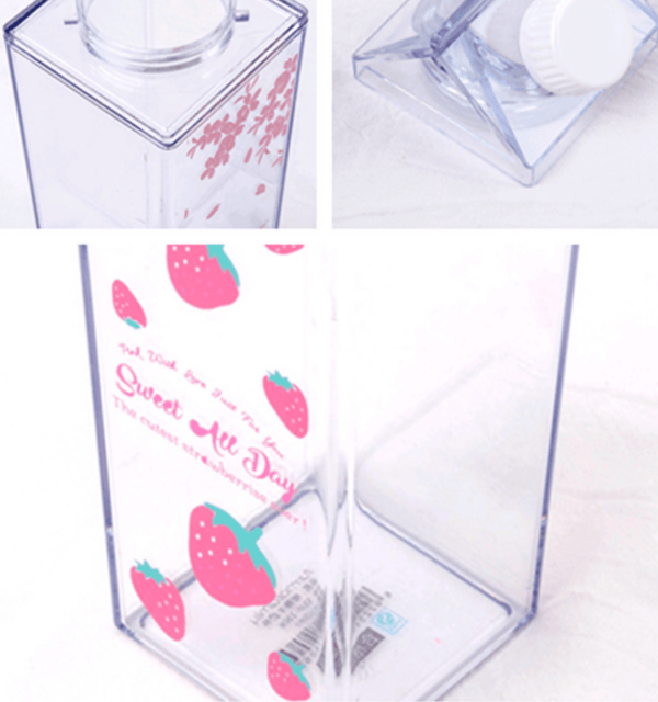 Kawaii Herzen und Erdbeer-Wasserflasche Kreatives Kawaii
