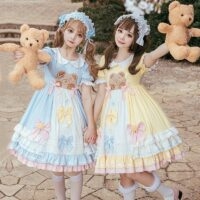 Süßes Bobo-Bär-Lolita-Kleid mit kurzen Ärmeln Bobo Bär kawaii
