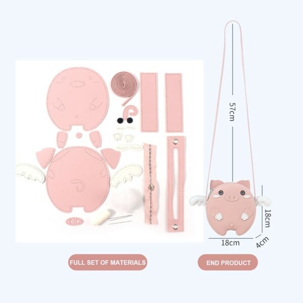 Niedliches Schweinchen-Handwerksset aus selbstgemachten Taschenmaterialien DIY-Kawaii