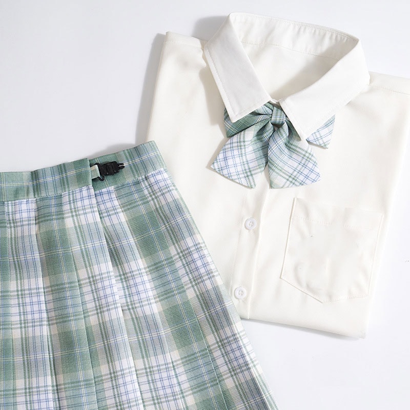 Conjunto de uniforme escolar japonês JK estudante, doce kawaii, vintage, meninas  bonitas, camisa azul marinho, mini saia plissada, verão - AliExpress