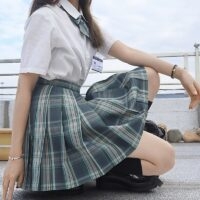 Japansk skoluniform JK plisserad kjol Cosplay kawaii