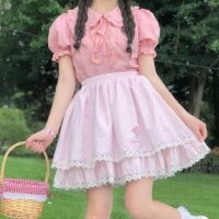 Camicia Lolita con colletto Kawaii dolce Peter Pan Kawaii nero