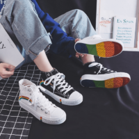 Canvas-Schuhe mit Kawaii-Regenbogen-Print Canvas-Schuhe kawaii