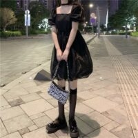 Kawaii-Lolita-Kleid mit quadratischem Kragen Harajuku-Kawaii
