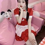 Vestido de princesa Lolita con mangas abullonadas y lazo Kawaii