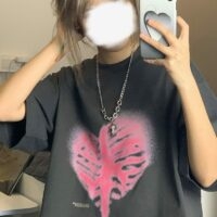 Camiseta com estampa de caixa torácica Harajuku kawaii