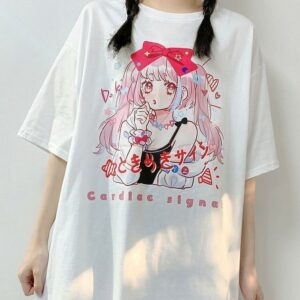 Koszulki z grafiką Kawaii w japońskim stylu Harajuku Anime Kawaii anime