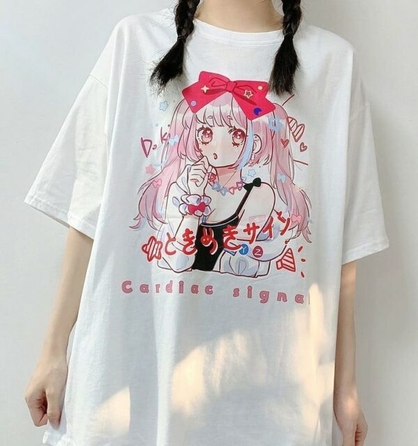 Koszulki z grafiką Kawaii w japońskim stylu Harajuku Anime Kawaii anime