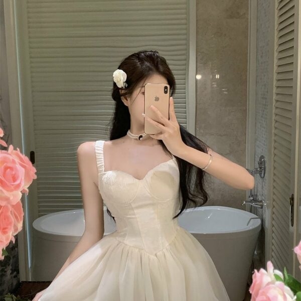 Mini vestido coreano doce fada Vestido de fada kawaii