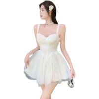 韓国の甘い妖精ミニドレス妖精のドレスかわいい