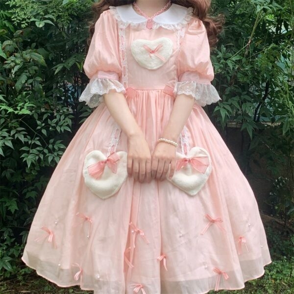 Robe Lolita à manches courtes en polyester doux 2