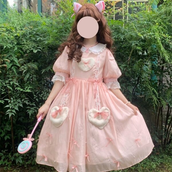 Robe Lolita à manches courtes en polyester doux 3
