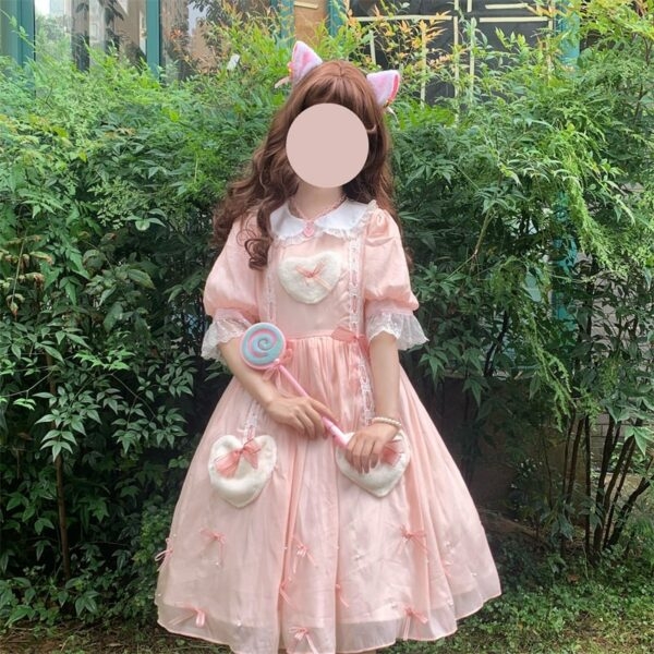 Robe Lolita à manches courtes en polyester doux 5