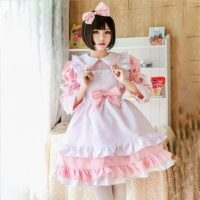 Комплект платья Kawaii Sweet Lolita Maid с бантом Косплей каваи