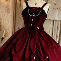 Vintage viktoriansk Lolita Jsk-klänning Gotisk kawaii