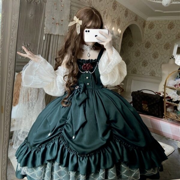 Vintage viktorianisches Lolita JSK Kleid Gothic-Kawaii