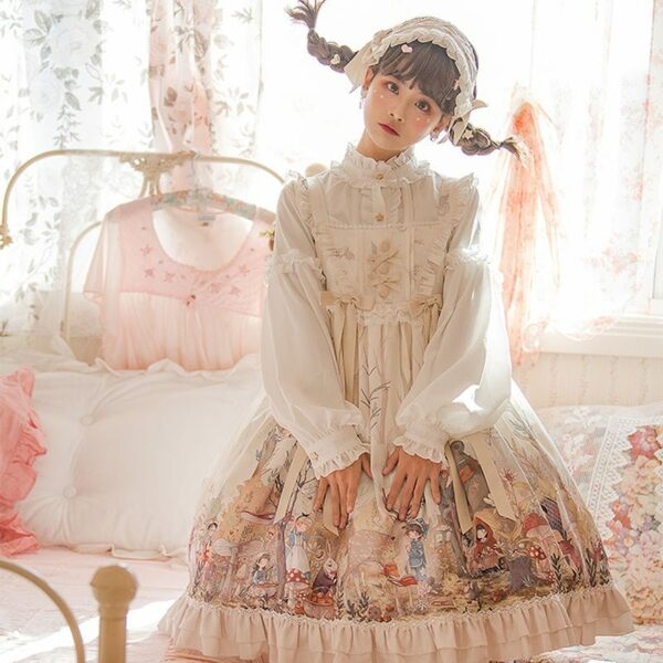 Süßes ärmelloses Pullover-Lolita-Kleid Japanisches Kawaii