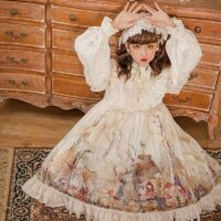 Słodka sukienka Lolita bez rękawów Kawaii japońskie