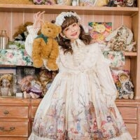 Süßes ärmelloses Pullover-Lolita-Kleid Japanisches Kawaii