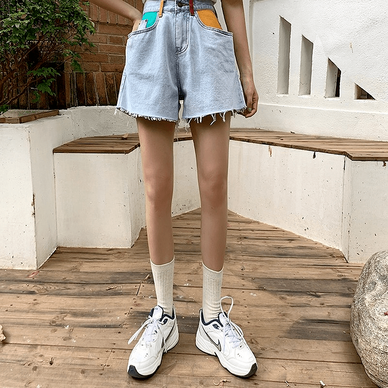 Summer Denim High Waist Shorts - Kawaii Fashion Shop  Cute Asian Japanese  Harajuku Cute Kawaii Fashion Clothing