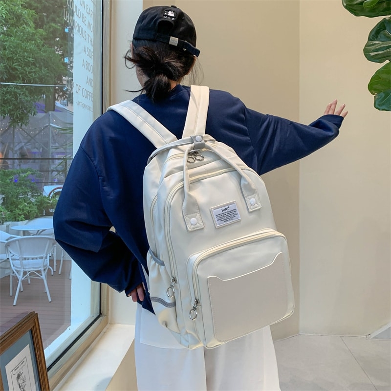 Korean Large Capacity Canvas Backpack - Kawaii Fashion Shop