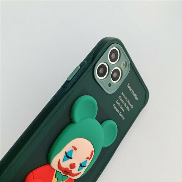 Zielone etui na iPhone'a z kreskówkowym klaunem Zielone etui na iPhone'a' kawaii