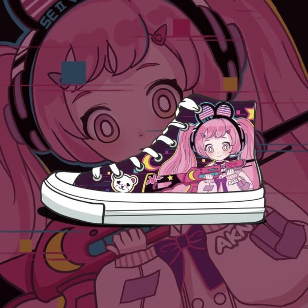 Chaussures montantes en toile Graffiti Kawaii Anime kawaii