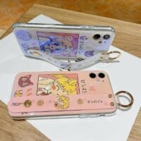 Kawaii Różowe Etui na iPhone'a z opaską Sailor Moon Kawaii etui na telefon dla par