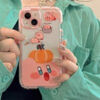 Custodia per iPhone con zucca simpatico cartone animato Kirby kawaii