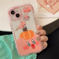 Gulligt tecknad pumpa iPhonefodral Kirby kawaii