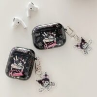 검은색 만화 Kuromi Airpods 케이스 에어팟 귀엽다