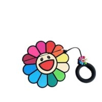 Capa para AirPods com desenho animado 3D Rainbow Smile Sun Flower 2 em 1 kawaii