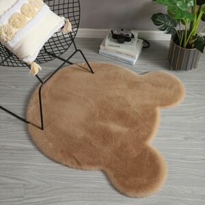 Bonita alfombra con cabeza de oso, supersuave, oso kawaii