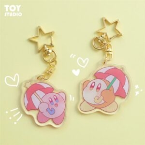Portachiavi Kirby con stella simpatico cartone animato Cartoon kawaii