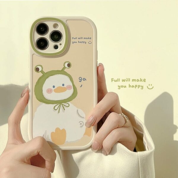 Capa para iPhone de silicone com pato gordo e bonito desenho animado Pato Gordo kawaii