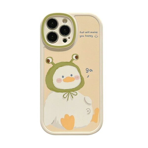 Capa para iPhone de silicone com pato gordo e bonito desenho animado Pato Gordo kawaii