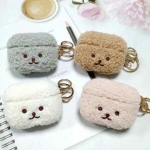 Cute Fluffy Bear Airpods Cases Airpods kawaii