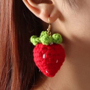 Boucles d’oreilles douces et mignonnes aux fraises Kawaii 2 en 1