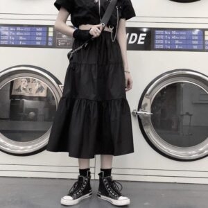 Harajuku Punk gothique noir jupes longues gothique kawaii