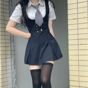 Koreanischer Schuluniform-Plissee-Minirock Koreanisches Kawaii