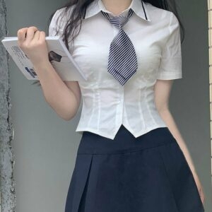 Minifalda plisada de uniforme escolar coreano kawaii coreano